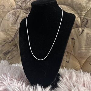 Italy 925 Sterling Silver Diamond Cut Rope Chain Necklace - 18” Rhodium Plated